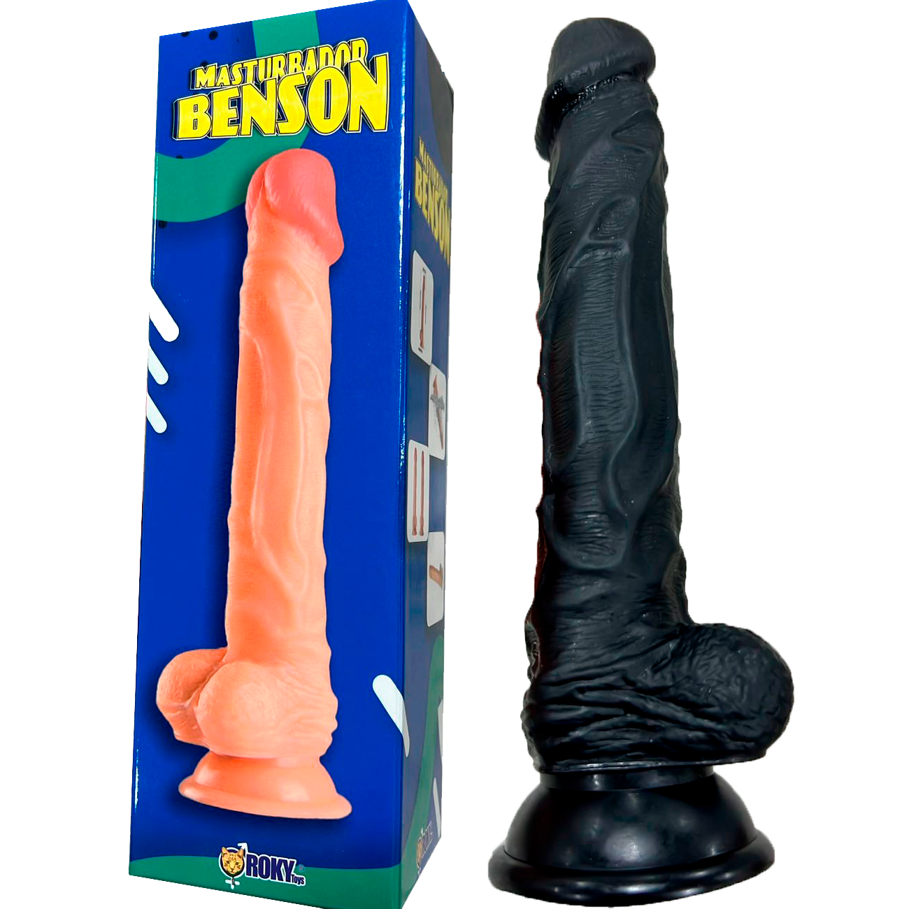 Dildo-consolador-benson-24cm-7.png Consolador 24cm Benson con Chupa Black - Imagen 1